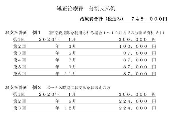 分割支払例