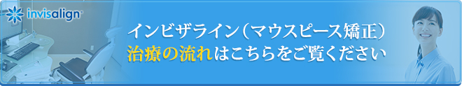 インビザライン（マウスピース矯正）治療の流れはこちらをご覧ください